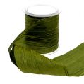 Floristik24 Table ribbon crash moss green 100mm 15m