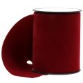 Table tape velvet ribbon dark red 100mm 8m | Floristik24.ie