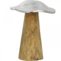 Floristik24 Table decoration deco mushroom metal wood silver wooden mushroom H14cm