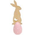 Floristik24 Table decoration Easter egg with bunny 9cm - 12cm 2pcs