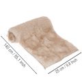 Beige table runner with faux fur surface as a fur band, 24x140cm | Floristik24.ie