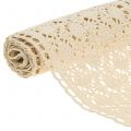 Floristik24 Table runner crochet lace nature 30cm x 140cm