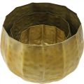 Metal decorative flower pot brass Ø22.5/18.5/14.5cm set of 3