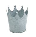 Floristik24 Zinc crown washed gray Ø10cm H9.5cm 6pcs