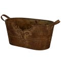 Floristik24 Oval metal bowl with handles, deer motif, rust finish, 36cm