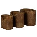 Plant pot deer metal oval rustic set of 3 24cm | Floristik24.ie