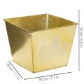 Metal planter with glittering fir tree motif, 18cm | Floristik24.ie