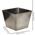Square metal planter with fir tree motif, 18cm | Floristik24.ie
