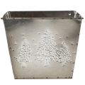 Square metal planter with fir tree motif, 18cm | Floristik24.ie