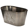 Oval planter with embossed fir