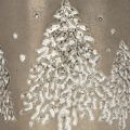 Metal planter with glitter fir trees, 13cm | Floristik24.ie