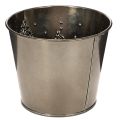 Metal planter with glitter fir