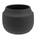 Floristik24 Planter Black Ceramic Flower Pot Ø23cm H19.5cm