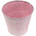 Floristik24 Galvanized pink plant pot, washed white Ø14.5cm H12.5cm