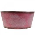 Floristik24 Plant bowl for autumn, metal container with leaf decoration, decorative pot wine red Ø25cm H11cm