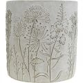 Floristik24 Concrete flower pot white with relief flowers vintage Ø16cm