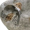 Floristik24 Concrete bowl oval white gray brown with handles antique L25cm
