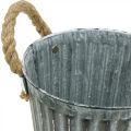 Floristik24 Metal pot for planting, cachepot, plant bowl with handles Ø18cm