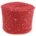 Floristik24 Felt ribbon red with dots, deco ribbon, pot tape, wool felt light red, white 15cm 5m