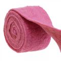 Floristik24 Felt tape, pot tape, wool felt pink, orange mottled 15cm 5m