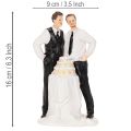 Cake topper of a male couple with cake, 16.5cm | Floristik24.ie