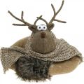 Floristik24 Door stopper reindeer with scarf advent decoration brown H19cm