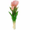 Floristik24 Tulip Bunch Real Touch Artificial Flowers Artificial Tulips Pink