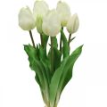 Floristik24 Artificial Tulips White Cream Real Touch 38cm 7pcs