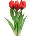 Floristik24 Tulip red artificial flower tulip decoration Real Touch 38cm bundle of 7 pieces