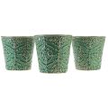 Floristik24 Planter ceramic crackle glaze green Ø11cm H11cm 3pcs
