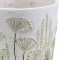 Floristik24 Planter Large Flower Pot Ceramic White Gold Ø20.5cm H20cm
