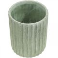 Floristik24 Planter Ceramic Green Retro Striped Ø13.5cm H17cm