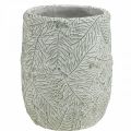 Floristik24 Planter ceramic green white gray pine branches Ø12cm H17.5cm