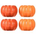 Planter ceramic pumpkin plant pot orange Ø9.5cm H6.5cm 4 pcs | Floristik24.ie