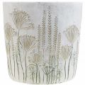 Floristik24 Planter Ceramic White Gold Flower Pot Ø17.5cm H16.5cm