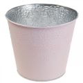Flower pot metal flower pot pastel pink Ø12cm
