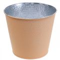 Flower pot metal flower pot pastel orange Ø12cm