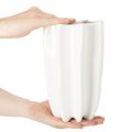 Ribbed vase, tall decorative vase for dried flowers, 24cm | Floristik24.ie