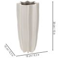 Modern ribbed vase, tall decorative vase for dried flowers, 38cm | Floristik24.ie