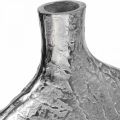 Decorative vase metal hammered flower vase silver 33x8x36cm