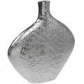 Decorative vase metal hammered flower vase silver 33x8x36cm