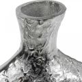 Decorative vase metal hammered flower vase silver 24x8x27cm