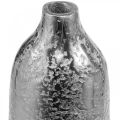 Decorative vase metal hammered flower vase silver Ø9.5cm H41cm