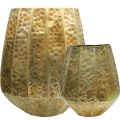 Floristik24 Decorative vase metal vase vintage brass Ø43/30cm set of 2