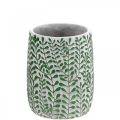 Floristik24 Flower vase, ceramic decoration, concrete look, vase with tendril decoration Ø13cm H17cm