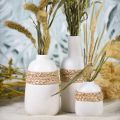 Floristik24 Flower vase white ceramic and seagrass Small table vase H10.5cm
