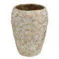 Floristik24 Decorative pot flower pattern, concrete vase golden vintage look Ø18cm H24cm
