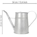 Galvanized decorative watering can, metal, grey, vintage look, 1.7L, H23cm, for stylish flower decorations &amp; planters | Floristik24.ie