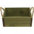 Floristik24 Vintage flower box wooden planter green L24/30cm set of 2
