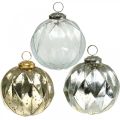 Floristik24 Vintage Christmas balls glass with pattern Ø10.5cm 3pcs
